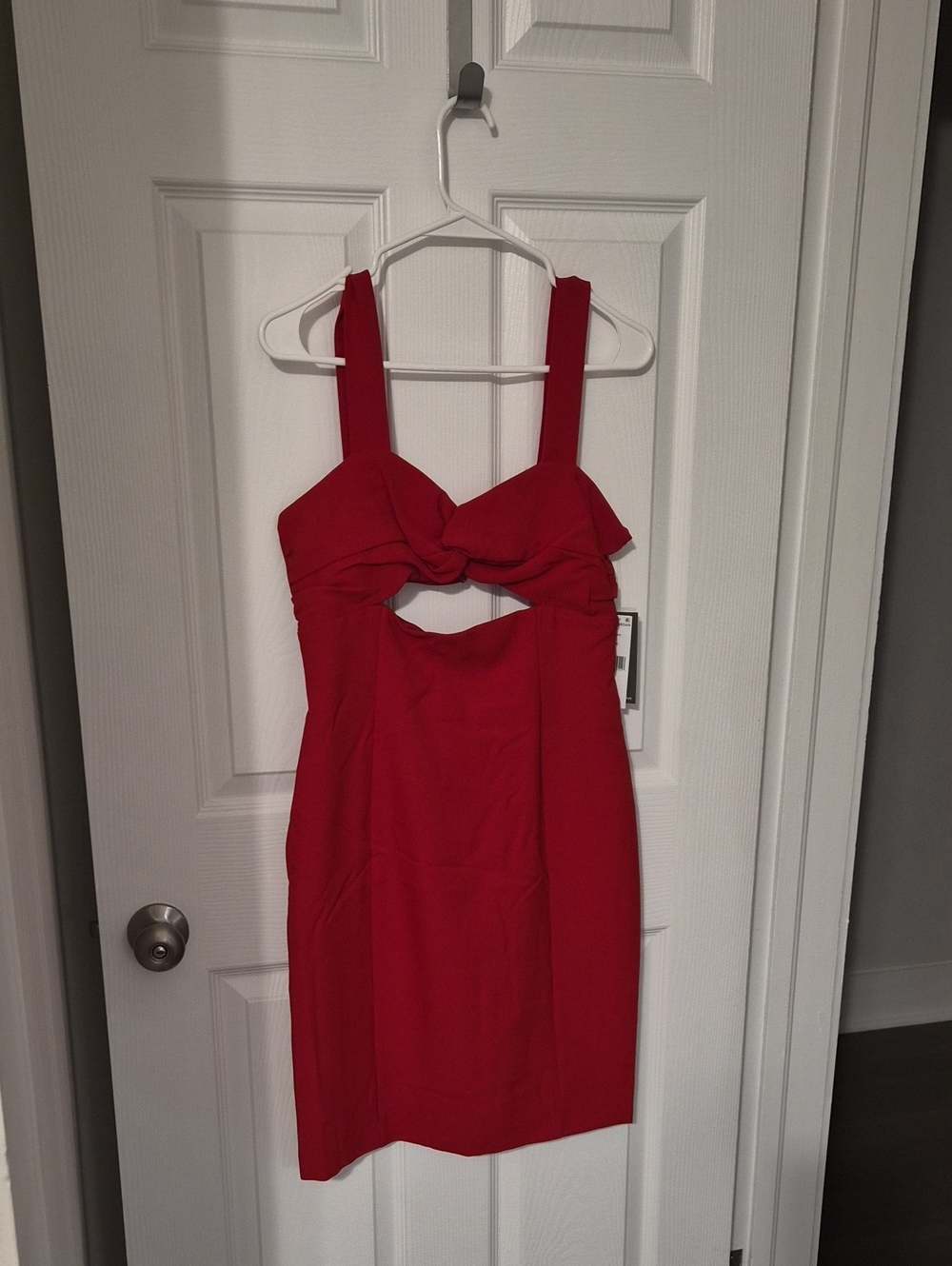 julia jordan Red Cutout Mini Dress with Bow Detail